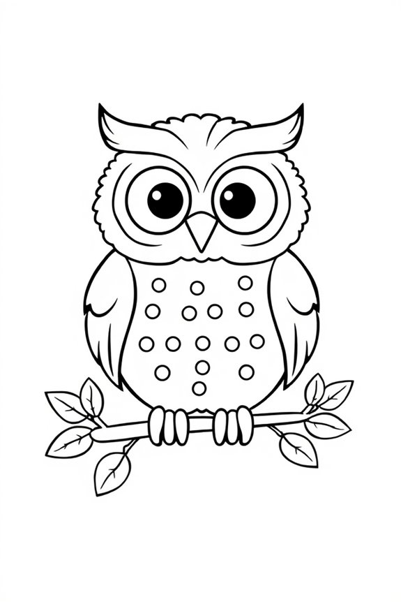 Simple Owl Coloring Sheet
