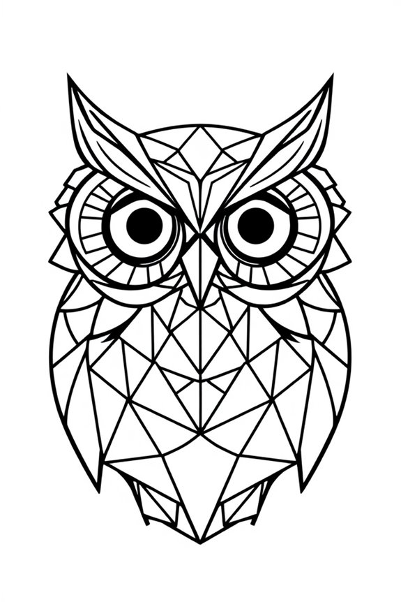 Geometric Owl Coloring Sheet