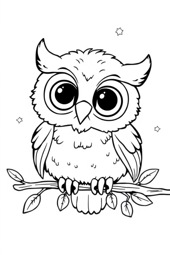 Baby Owl Coloring Sheet
