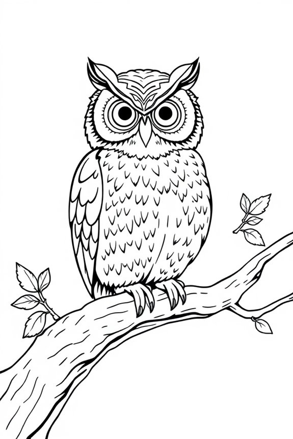 Owl in a Tree Coloring Sheet