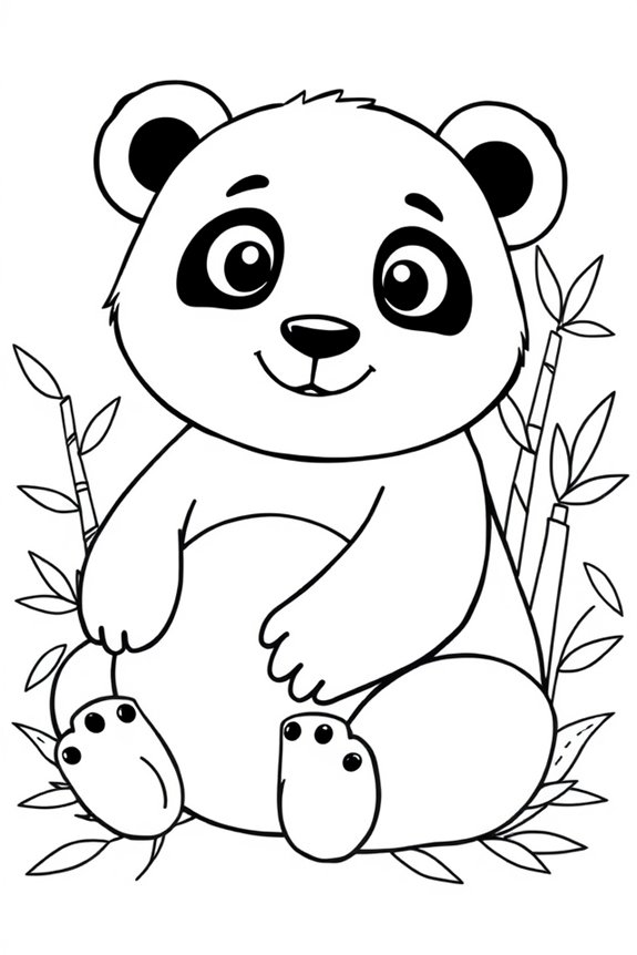 Panda Sitting Coloring Sheet