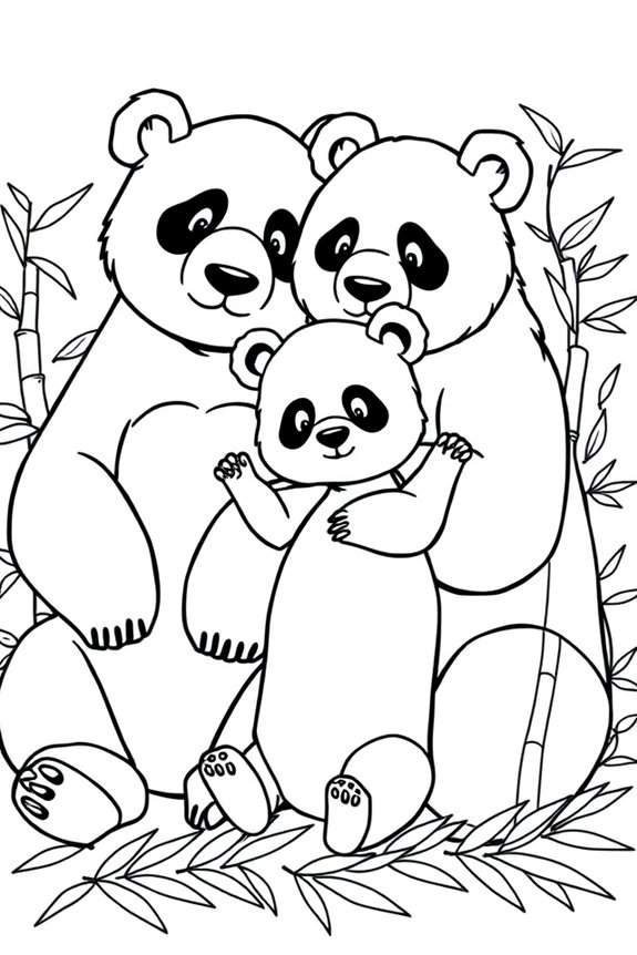Panda Family Coloring Sheet