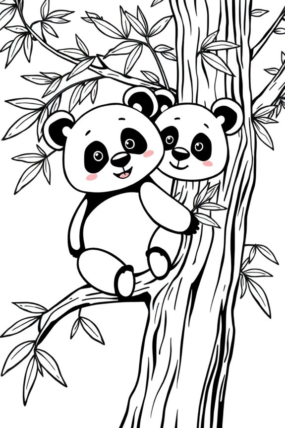 Panda in a Tree Coloring Sheet