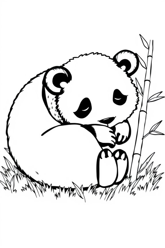 Sleeping Panda Coloring Sheet