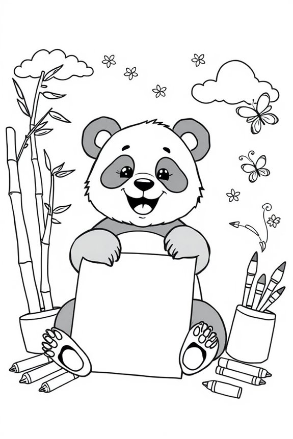 Panda Playing Coloring Sheet
