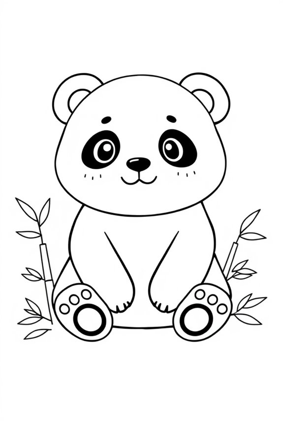 Panda Outline Coloring Sheet