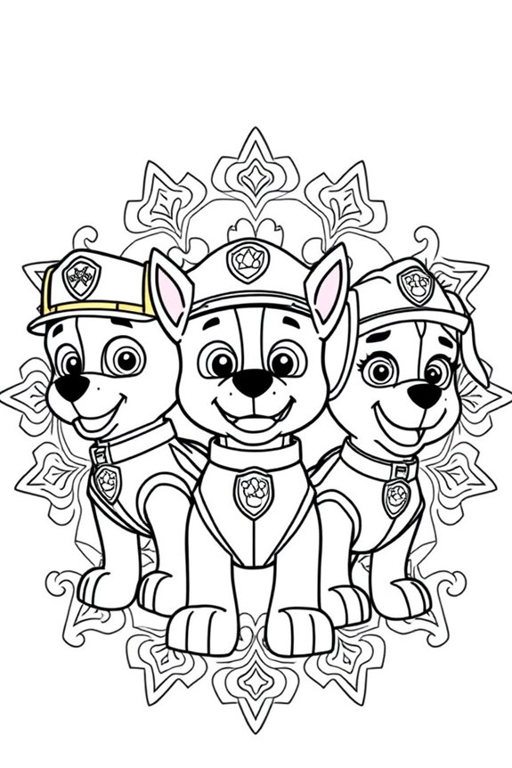Paw Patrol Team Mandala Coloring Sheet