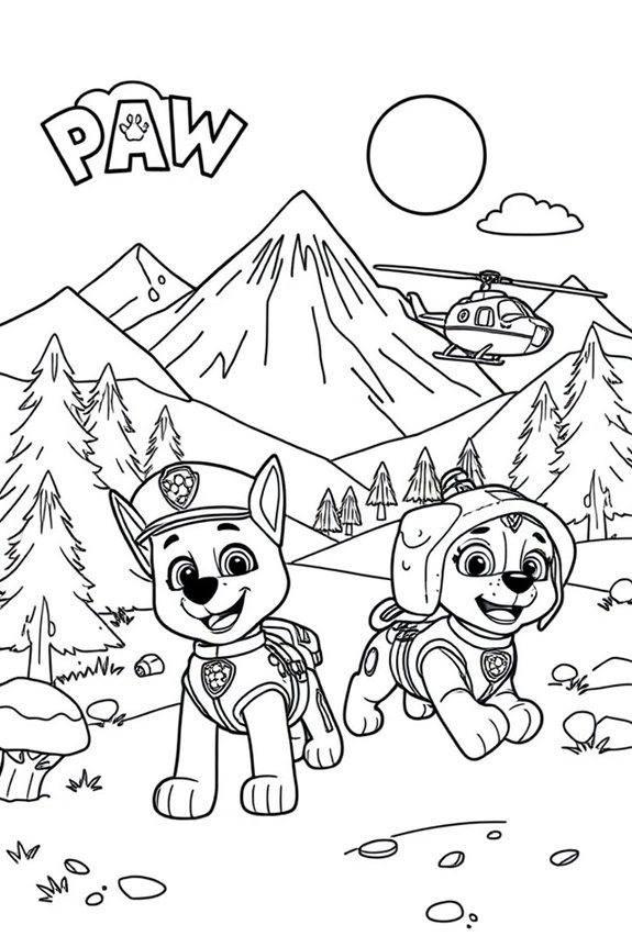 Paw Patrol Adventure Scene Coloring Sheet