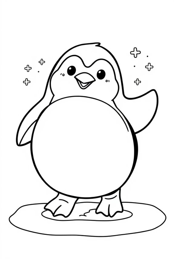 Chubby Penguin Waddling Coloring Sheet