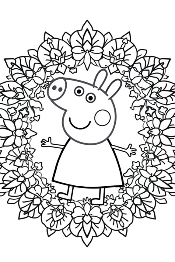 Peppa Pig Mandala Coloring Sheet