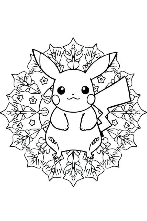 Pikachu Mandala Coloring Sheet