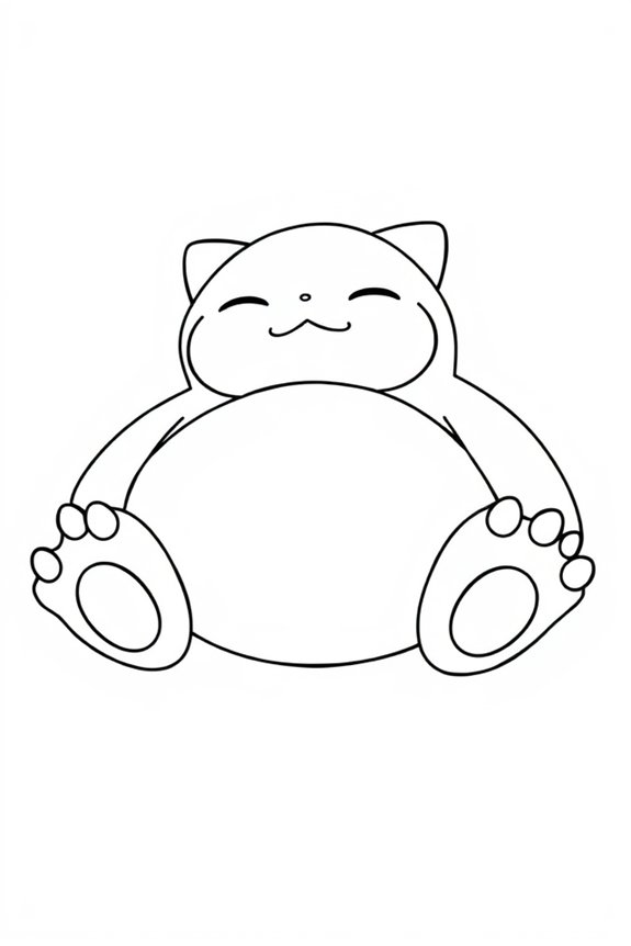 Snorlax Simple Coloring Sheet