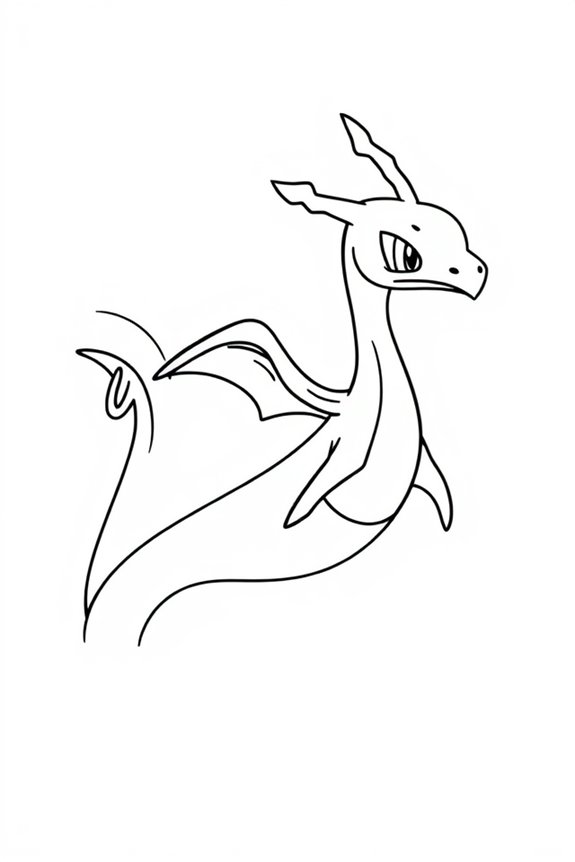 Dratini Minimalist Coloring Sheet