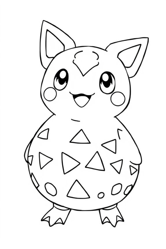 Togepi Patterned Coloring Sheet