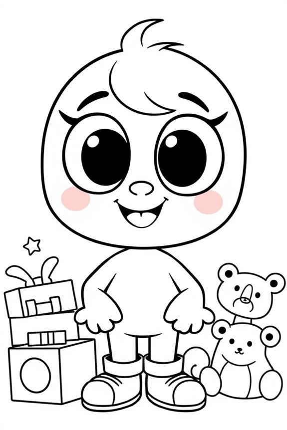 Easy Poppy Playtime Outline Coloring Sheet