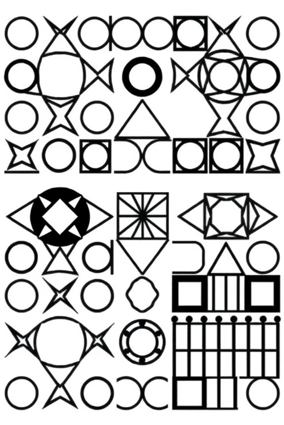 Simple Geometric Patterns Coloring Sheet