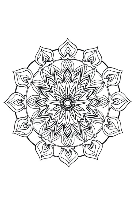 Minimalist Mandala Coloring Sheet