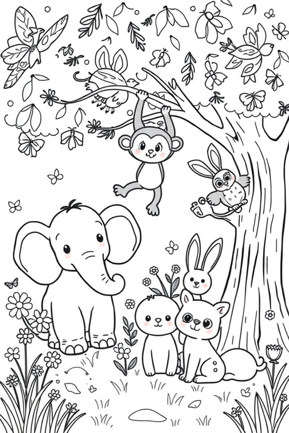 Animal Friends Coloring Sheet