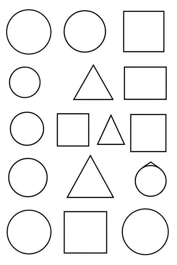 Basic Geometric Shapes Coloring Sheet