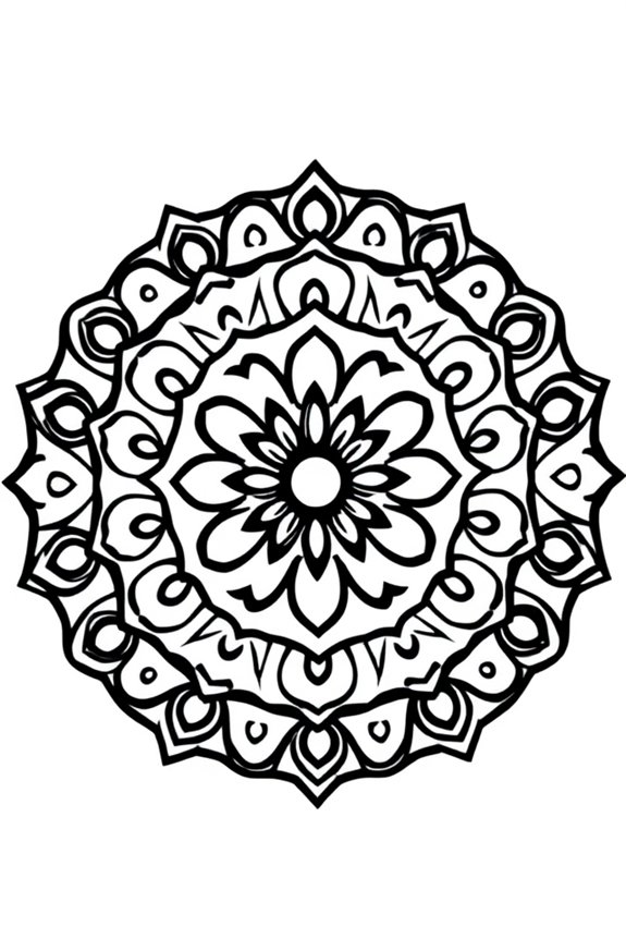 Easy Mandala Design Coloring Sheet