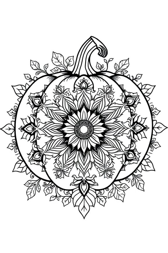 Pumpkin Mandala Coloring Sheet