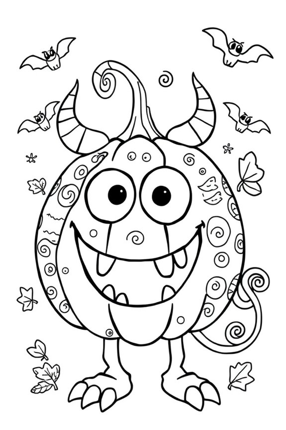 Pumpkin Monster Coloring Sheet