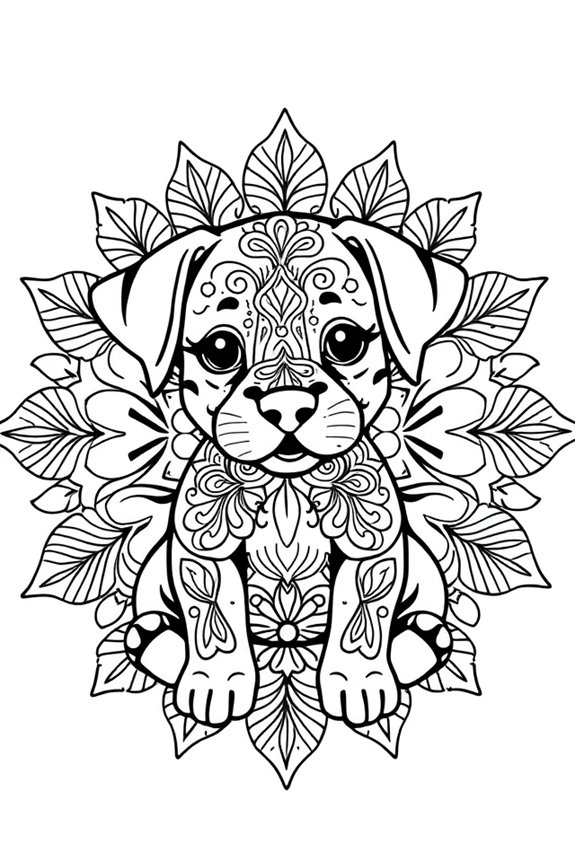 Mandala Puppy Coloring Sheet