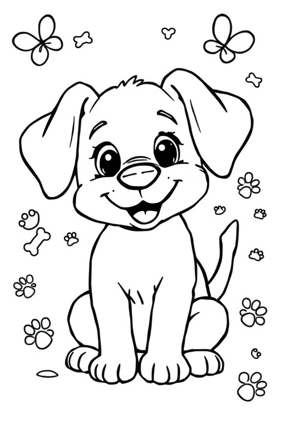 Doodle Puppy Coloring Sheet