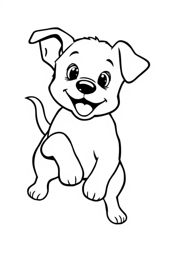 Puppy Silhouette Coloring Sheet