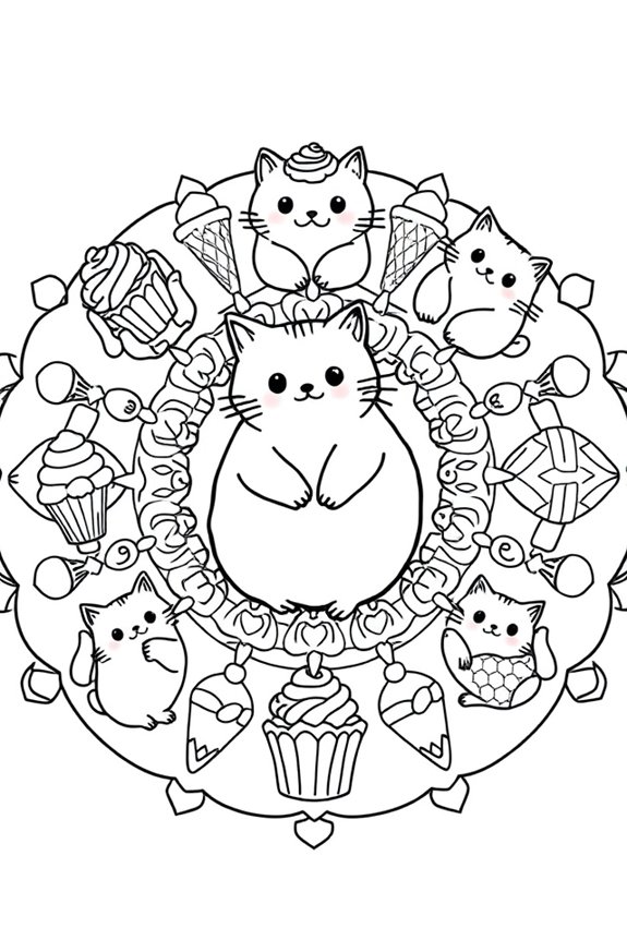 Pusheen Mandala Design Coloring Sheet