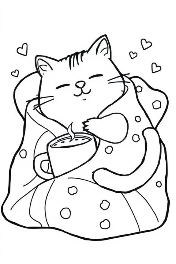 Pusheen in a Cozy Blanket Coloring Sheet