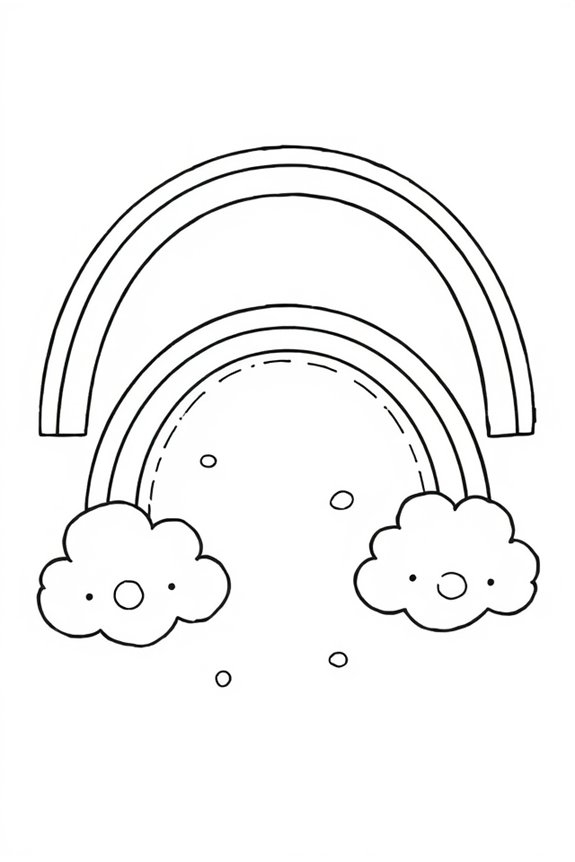 Rainbow Cloud Coloring Sheet