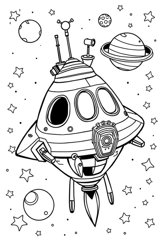 Intergalactic Spacecraft Coloring Sheet