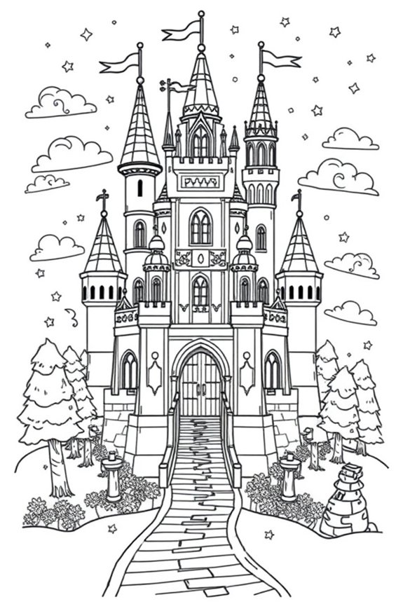 Roblox Fantasy Castle Coloring Sheet