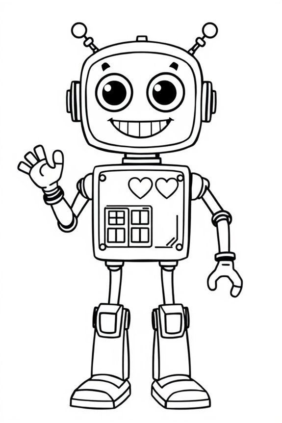 Friendly Robot Coloring Sheet