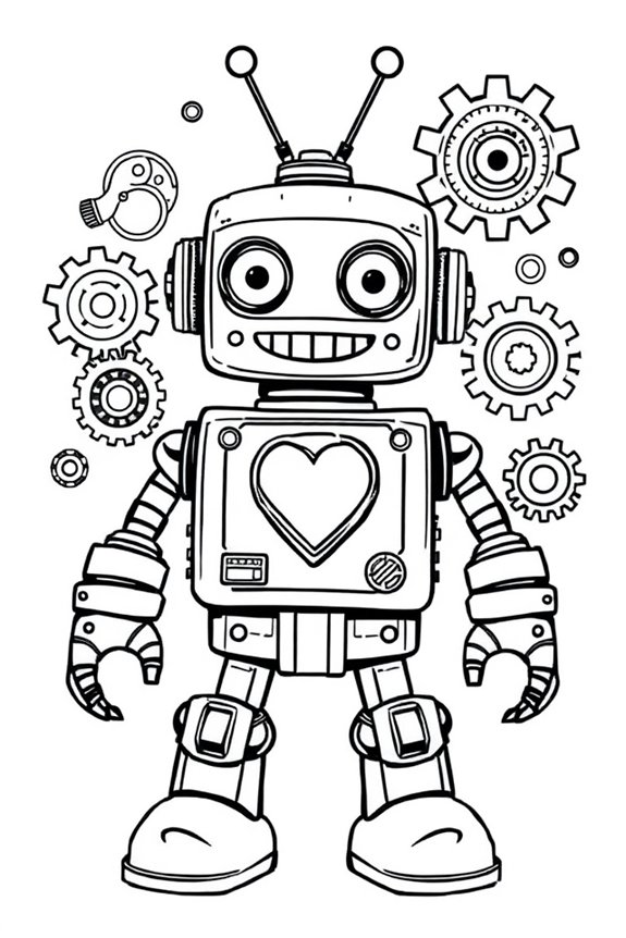 Vintage Robot Coloring Sheet