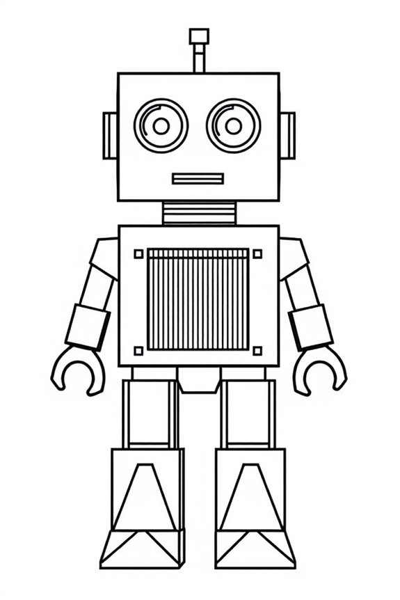 Geometric Robot Coloring Sheet