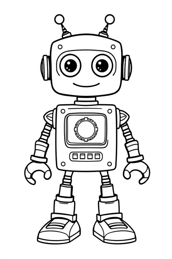 Cartoon Robot Coloring Sheet