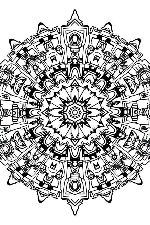 Robot Mandala Coloring Sheet