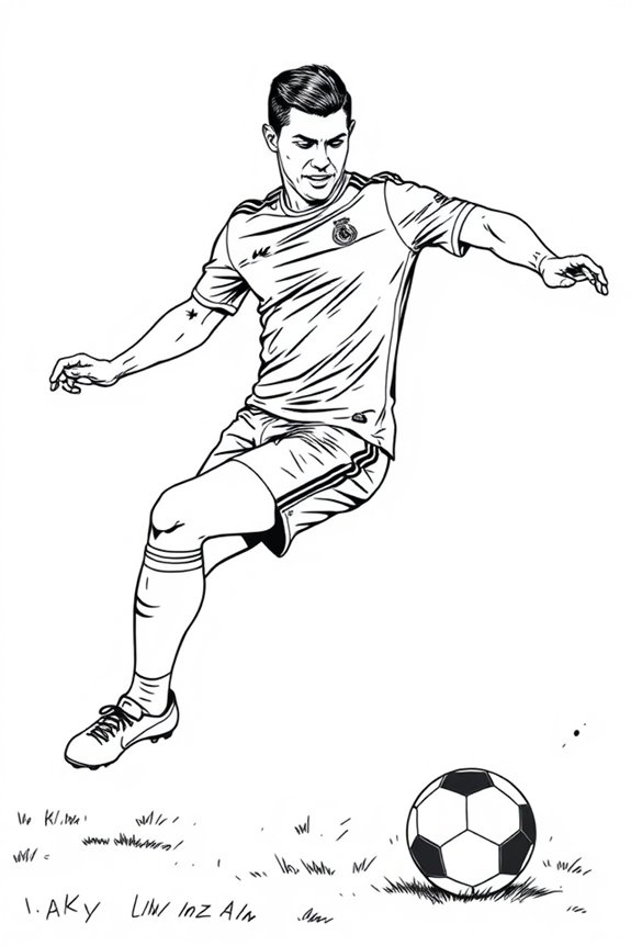 Ronaldo Soccer Action Coloring Sheet