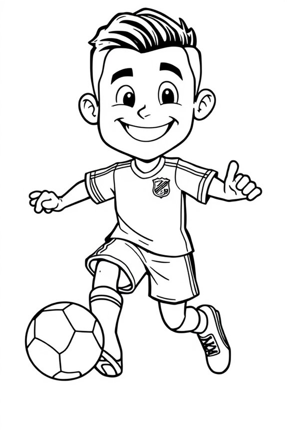 Ronaldo Cartoon Character Coloring Sheet