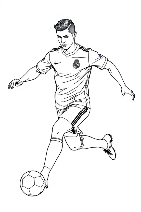 Ronaldo Simple Line Art Coloring Sheet
