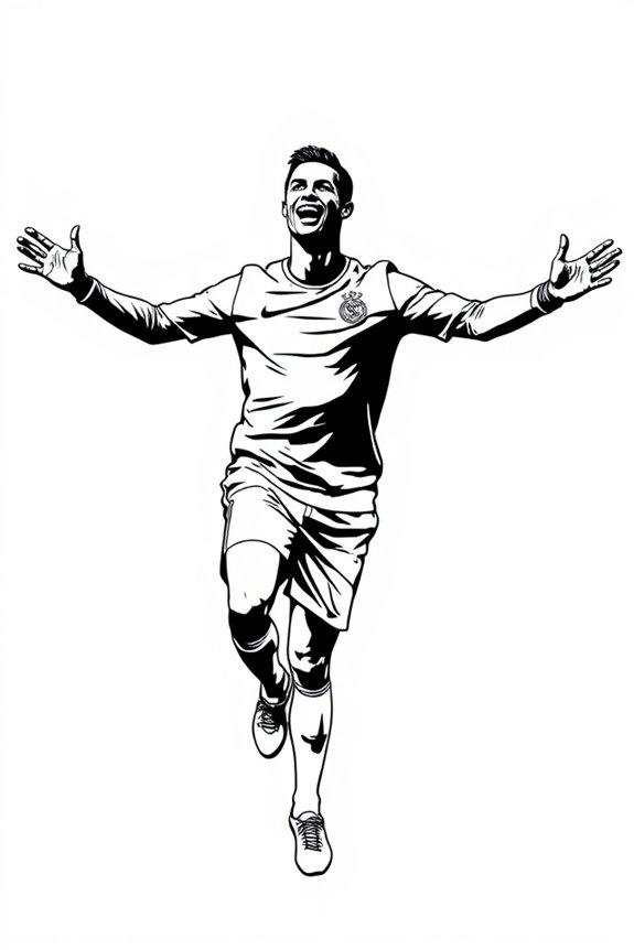Ronaldo Celebration Pose Coloring Sheet