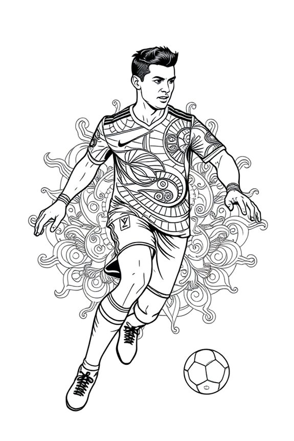 Ronaldo Mandala Design Coloring Sheet