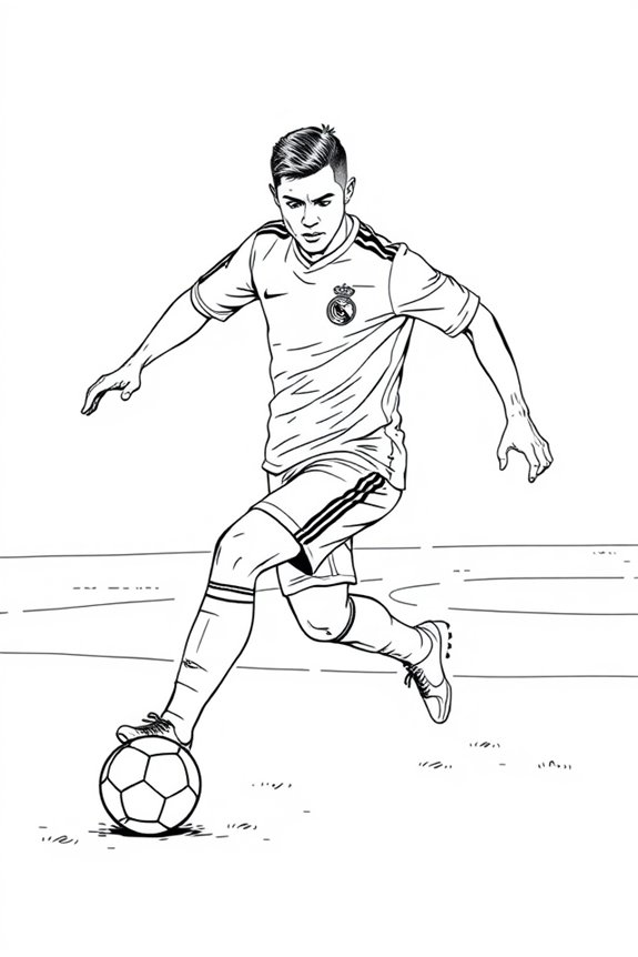 Ronaldo Dribbling Skills Coloring Sheet