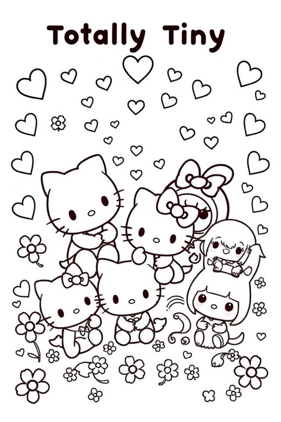 Totally Tiny Sanrio Characters Coloring Sheet