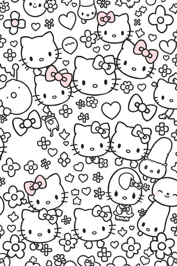 Fun Sanrio Patterns Coloring Sheet