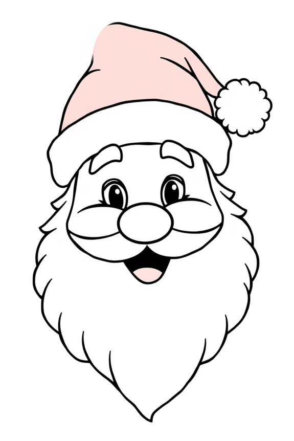 Simple Santa Face Coloring Sheet