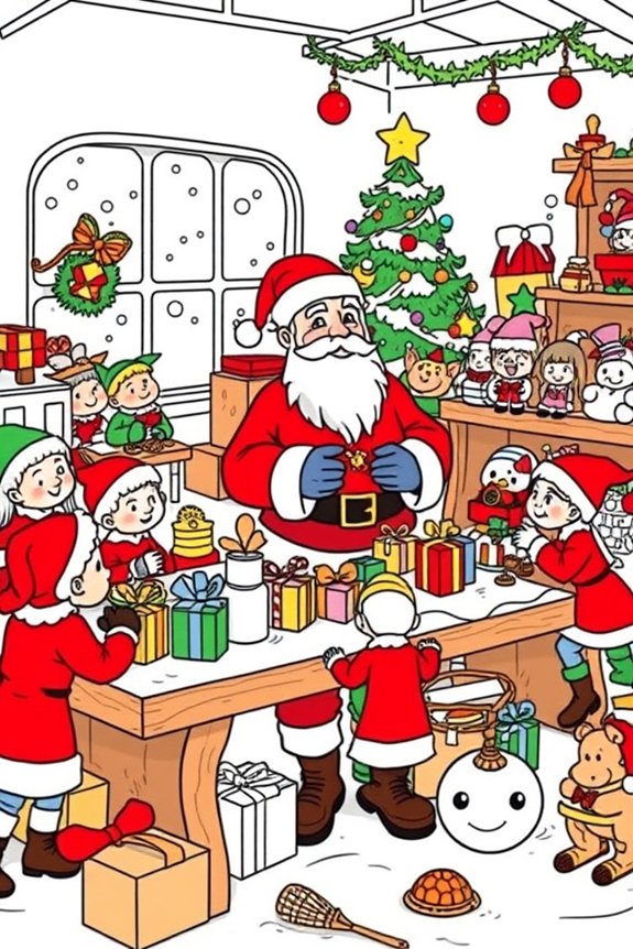 Santa's Workshop Coloring Sheet