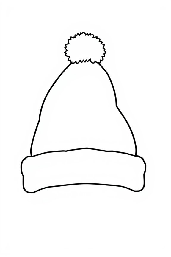 Easy Santa Hat Coloring Sheet